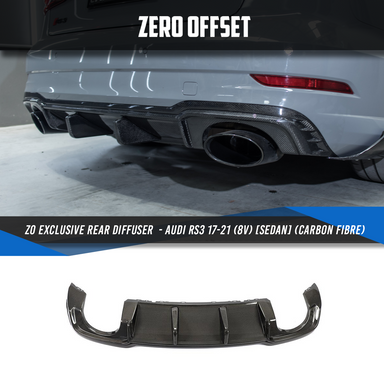 Zero Offset  ZO Exclusive Rear Diffuser for Audi S3/RS3 17-21 (8V) [SEDAN] (Carbon Fibre) - MODE Auto Concepts