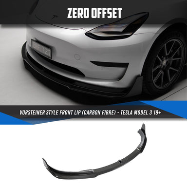 Zero Offset  Vorsteiner Style Front Lip (Carbon Fibre) for Tesla Model 3 19+ - MODE Auto Concepts