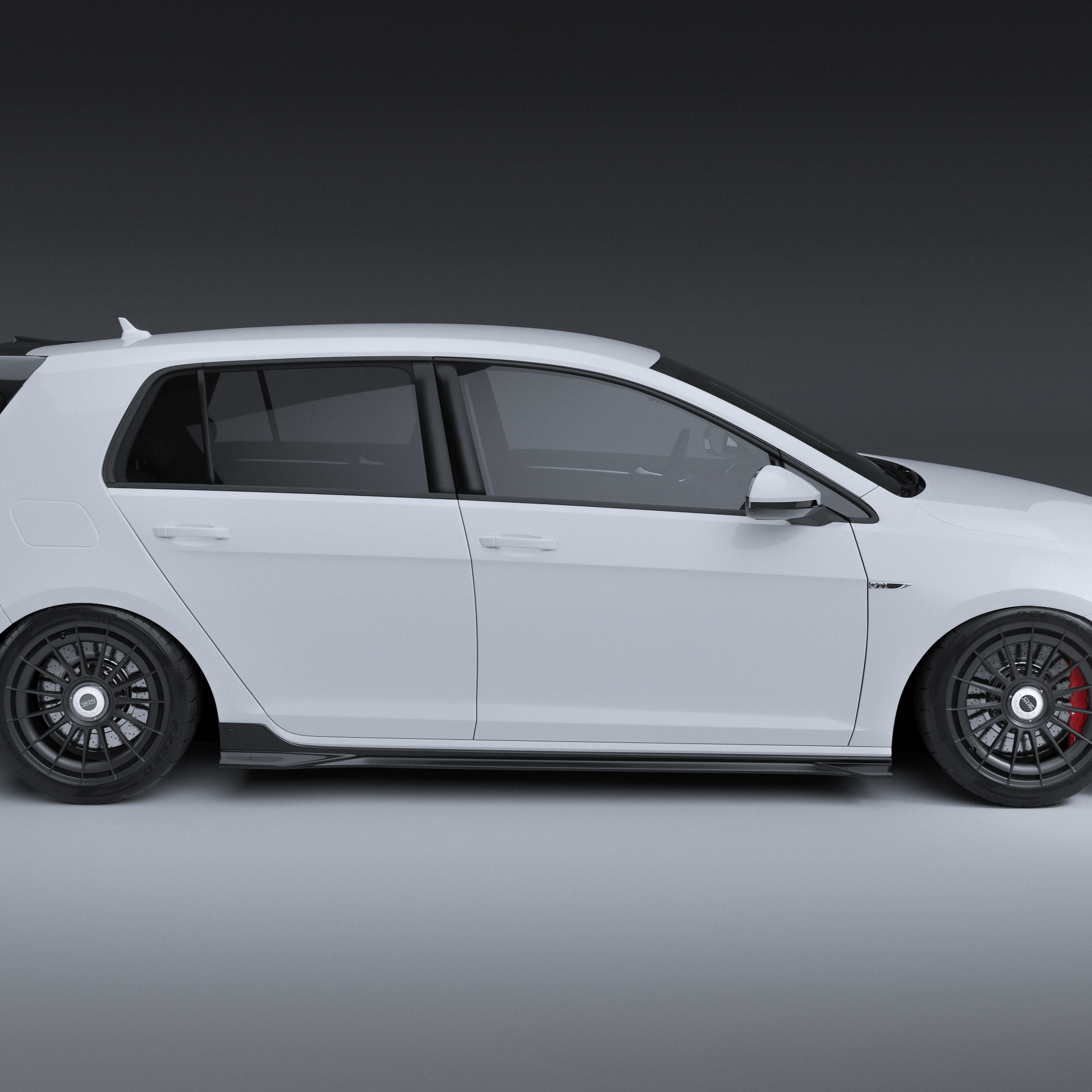 Zaero Designs  EVO-1 Side Splitters for VW Golf MK7.5 GTI & R 18-21 - MODE Auto Concepts