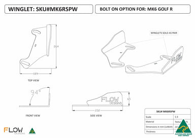 232mm Rear Spat Winglets MK6RSPW - MODE Auto Concepts