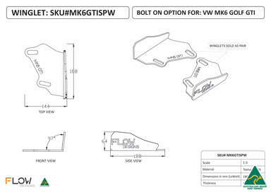 188mm Rear Spat Winglets MK6GTISPW - MODE Auto Concepts