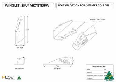 244mm Rear Spat Winglets MK7GTISPW - MODE Auto Concepts