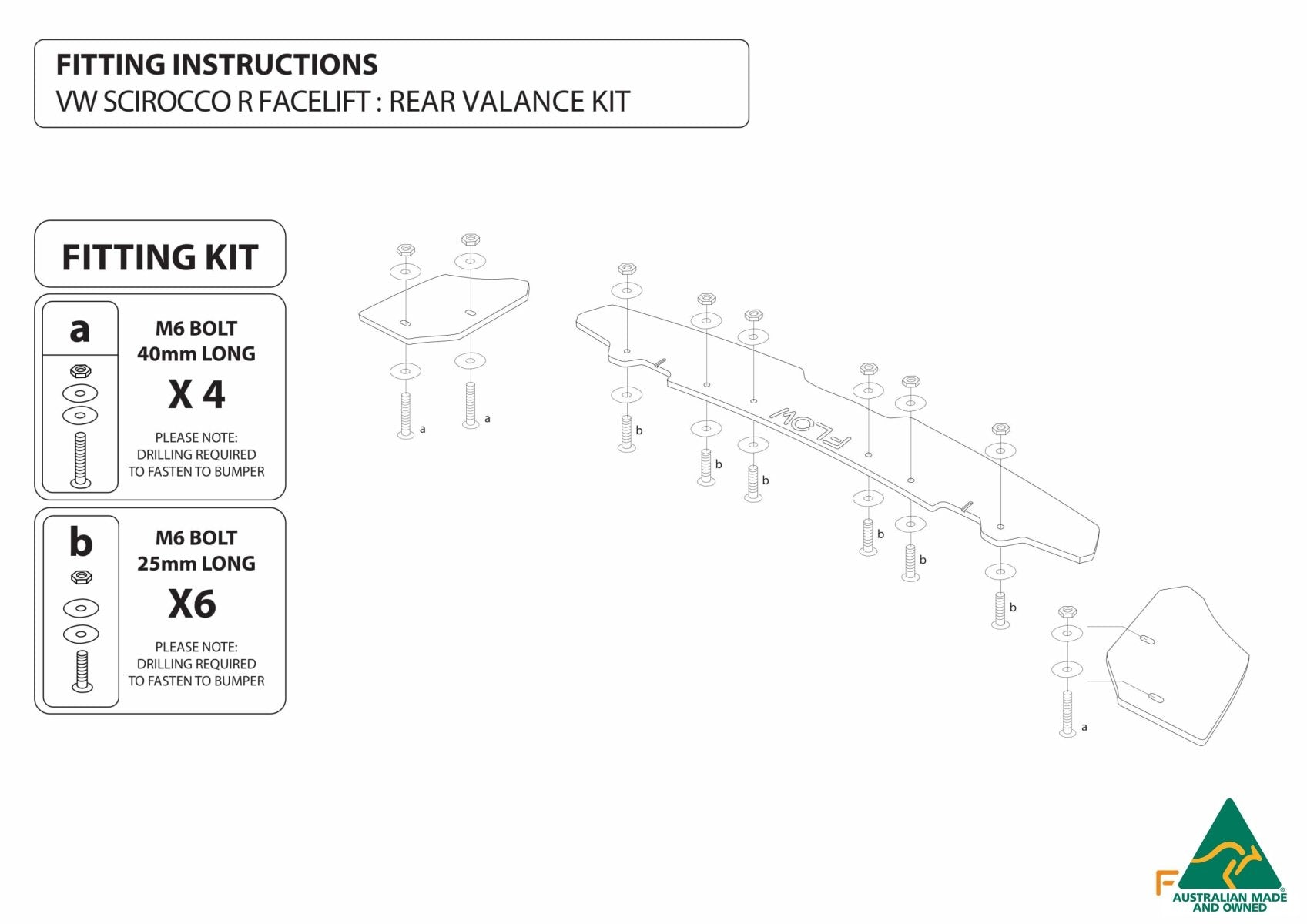 Scirocco R (FL) Rear Valance Kit (3 Piece) - MODE Auto Concepts