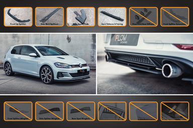 MK7.5 Golf GTI Full Lip Splitter Set with Rear Valance & Fairing - MODE Auto Concepts