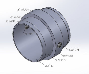 Fuel-It 2.5" ID Billet Charge Pipe Coupler with Two 1/8" NPT / Meth Bungs - MODE Auto Concepts