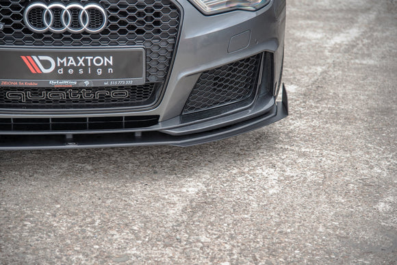 Maxton Design Racing Durability Front Splitter + Flaps RS3 8VA Sportback Front Lip - MODE Auto Concepts