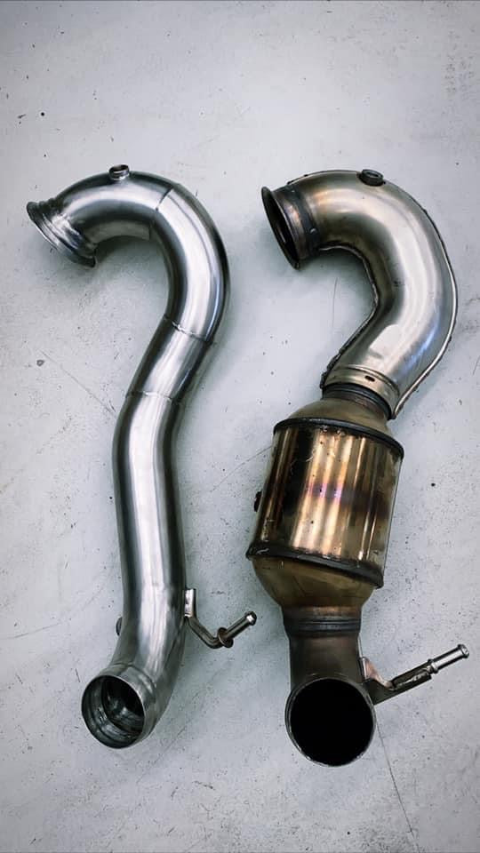 MODE Design Performance Decatted/Catless Downpipe V2.0 3.5" suits Mercedes Benz A45 / CLA45 / GLA45 (W176/C117/X117/X156) AMG - MODE Auto Concepts