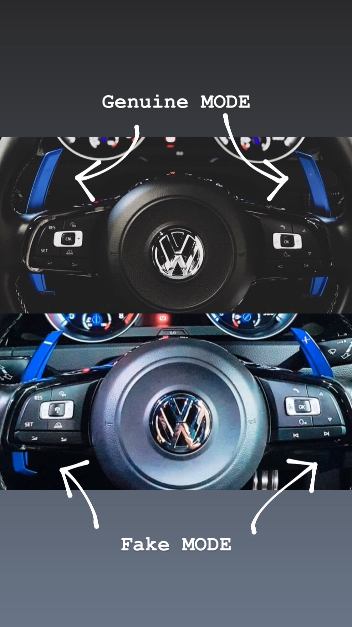 MODE Shift+ DSG Paddle Shifter (OEM Fit) suit VW Golf R/GTI (MK7/MK7.5/MK8) & VW Polo GTI (6R/AW) & R-Line Models - MODE Auto Concepts
