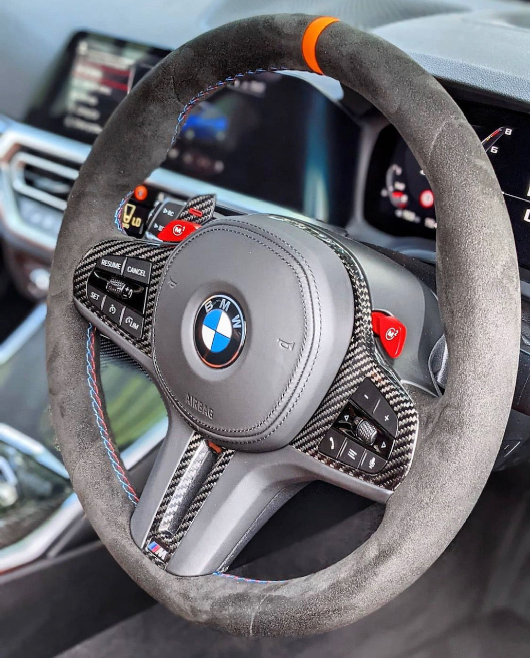 MODE Custom Alcantara Steering Wheel Cover for BMW M3 G80 M4 G82