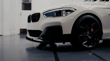 Exon Gloss Black M Performance Style Front Splitter for BMW 1-Series 118i 120i 125i M135i M140i LCI F20 M-Sport - MODE Auto Concepts