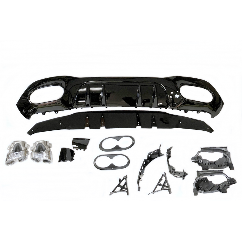 Exon Gloss Black Rear Diffuser Kit A45 AMG Aero-Package Style for ...