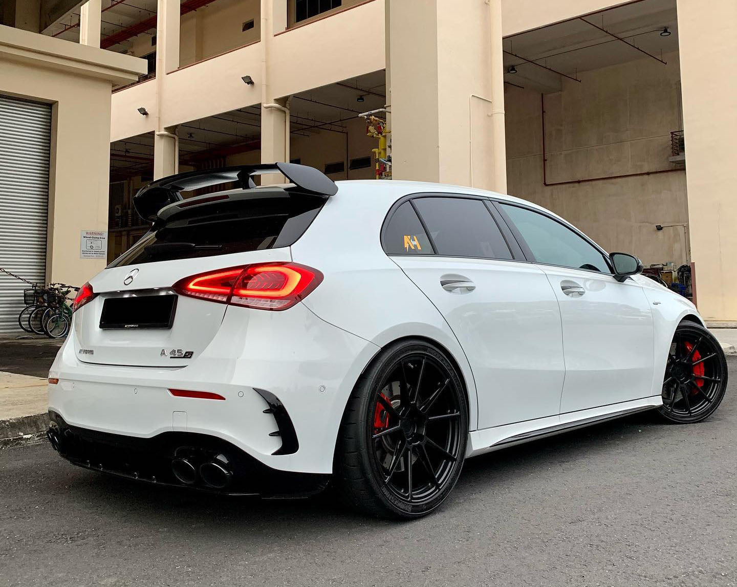 Exon Gloss Black Rear Spoiler A45 AMG Style for Mercedes-Benz A35 A45 ...