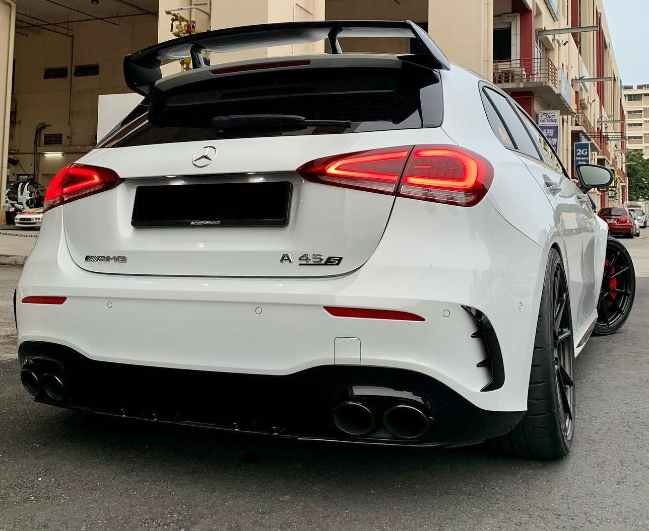 Exon Gloss Black Rear Diffuser Kit A45 AMG Aero-Package Style for ...
