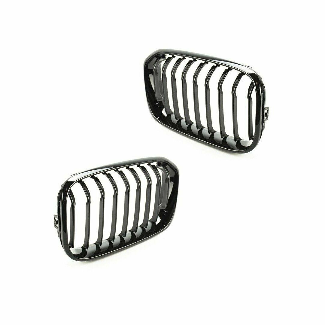 Gloss Black Kidney Grilles for BMW 1 Series (2015-2019 LCI, F20