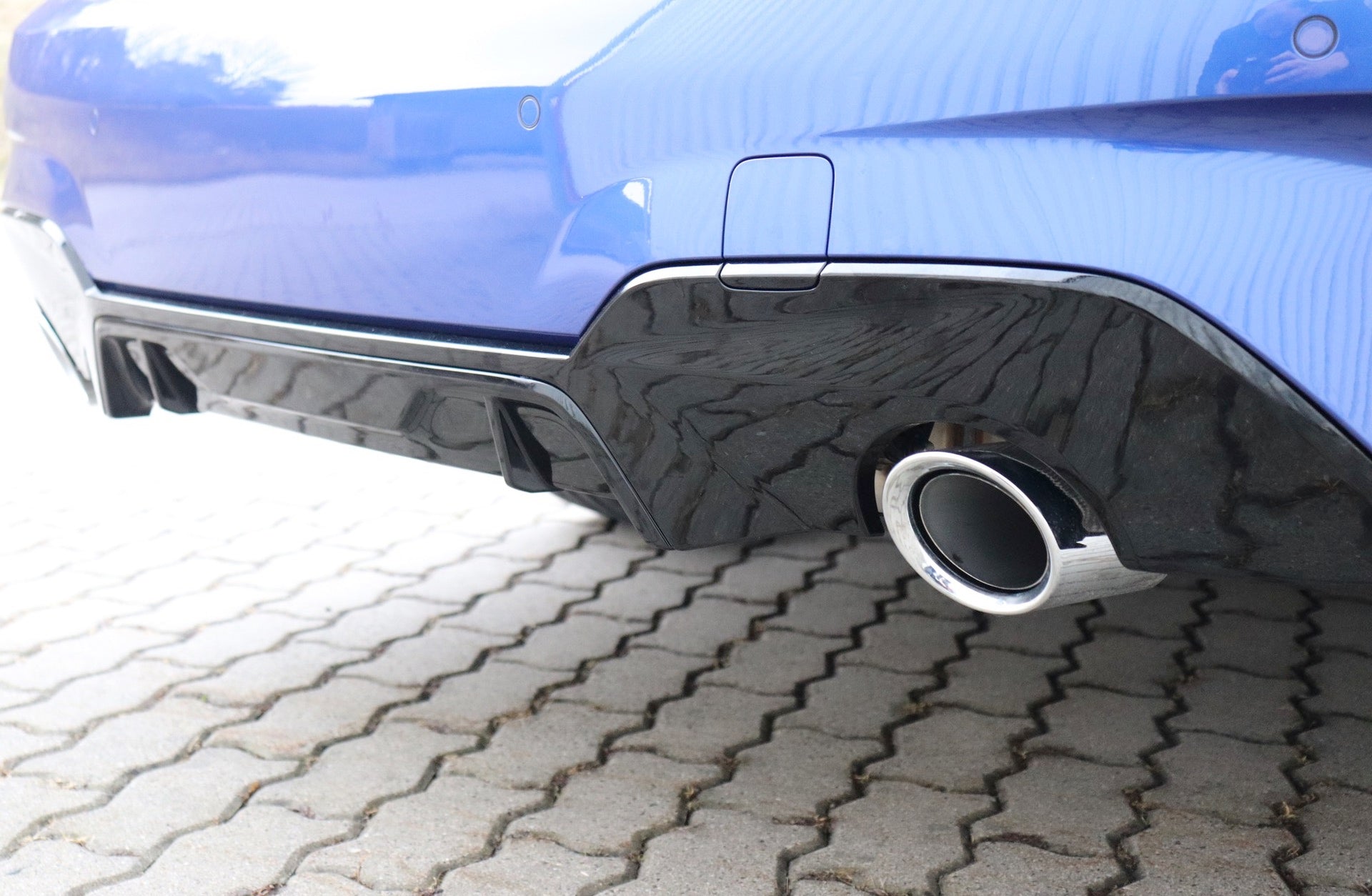 Exon Gloss Black M Performance Style Rear Diffuser w. Dual Outlet for ...