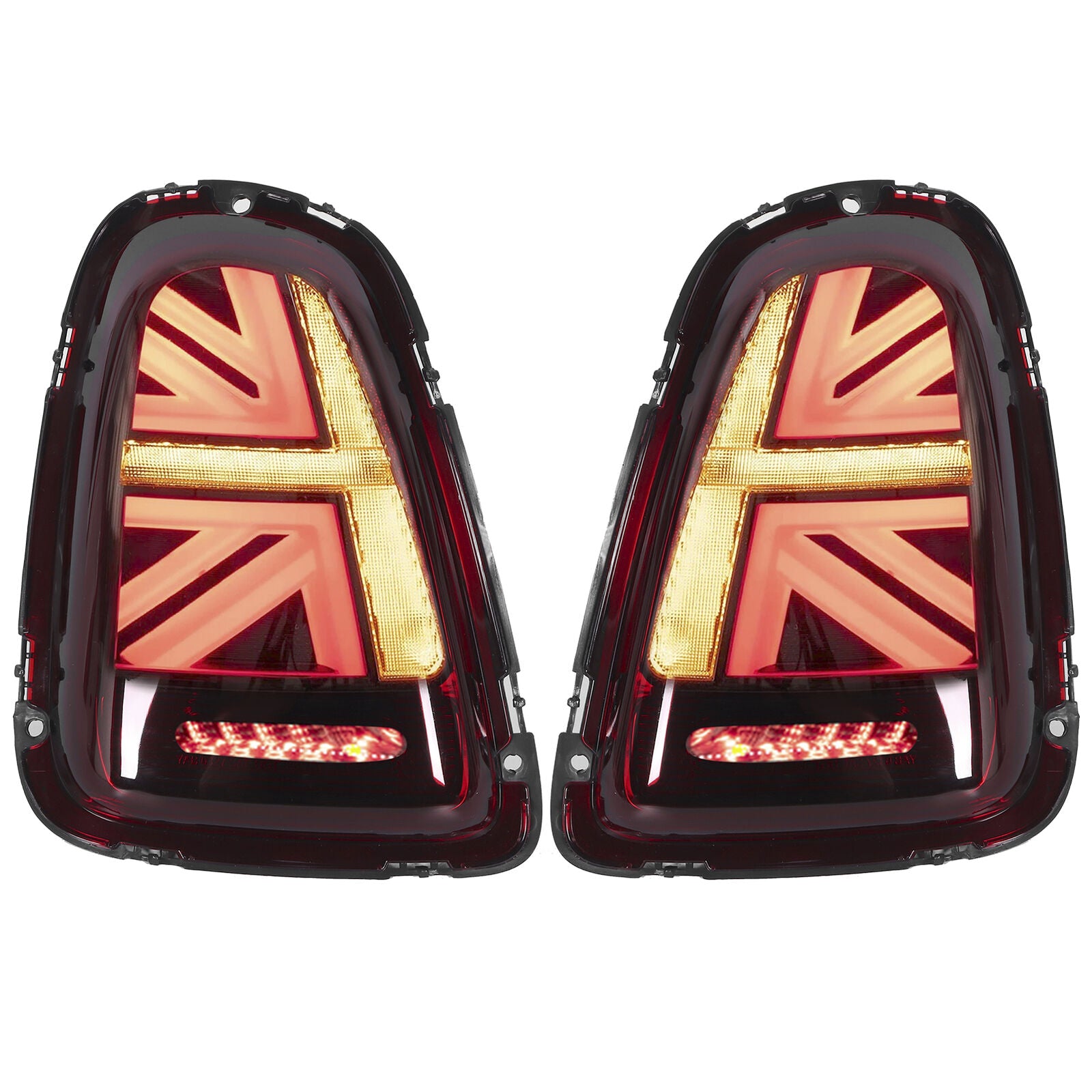 Luminosa Union Jack Style LED Tail Light Red w. Black Trim for MINI ...