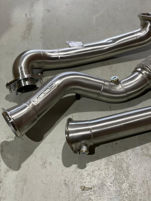 MODE Design Decatted Downpipe S58 BMW M3 G80 M4 G82 (inc. OPF) - MODE Auto Concepts