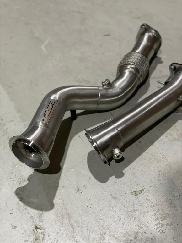 MODE Design Decatted Downpipe S58 BMW M3 G80 M4 G82 (inc. OPF) - MODE Auto Concepts