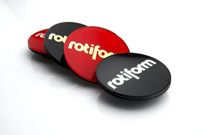 Rotiform Hex Centre Cap Insert w. Rotiform logo (Black w. Silver Logo ...