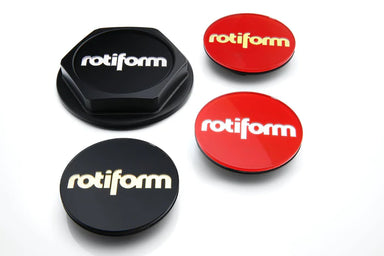 Rotiform Hex Centre Cap Insert w. rotiform logo (Black w. Silver Logo) - MODE Auto Concepts