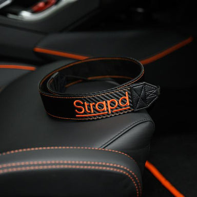 Strapd Au Carbon & Alcantara Camera Strap Arancio Orange - MODE Auto Concepts