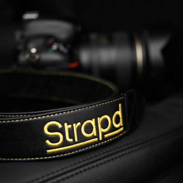 Strapd Au Leather & Alcantara Camera Strap Giallo Yellow - MODE Auto Concepts