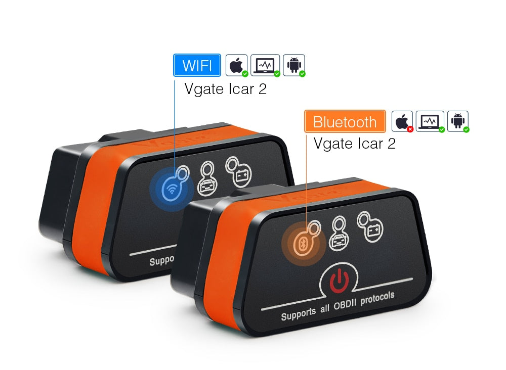 V-GATE WiFi / Bluetooth OBD II / OBD2 Interface Diagnostic Scanner & Coding  Tool for all makes incl. Audi Mercedes BMW VW