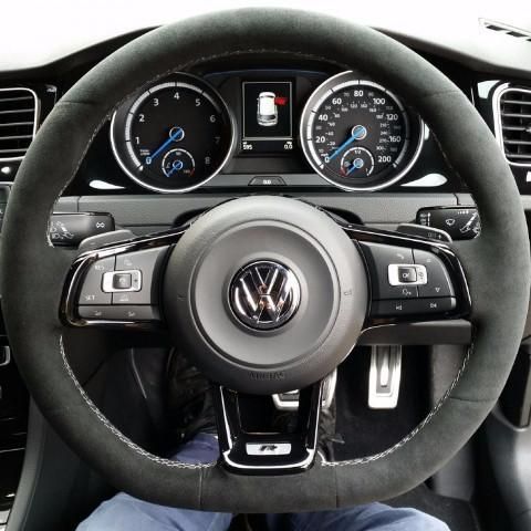 TISSO Premium Alcantara Leather Steering Wheel (Red) - VW Golf GTI