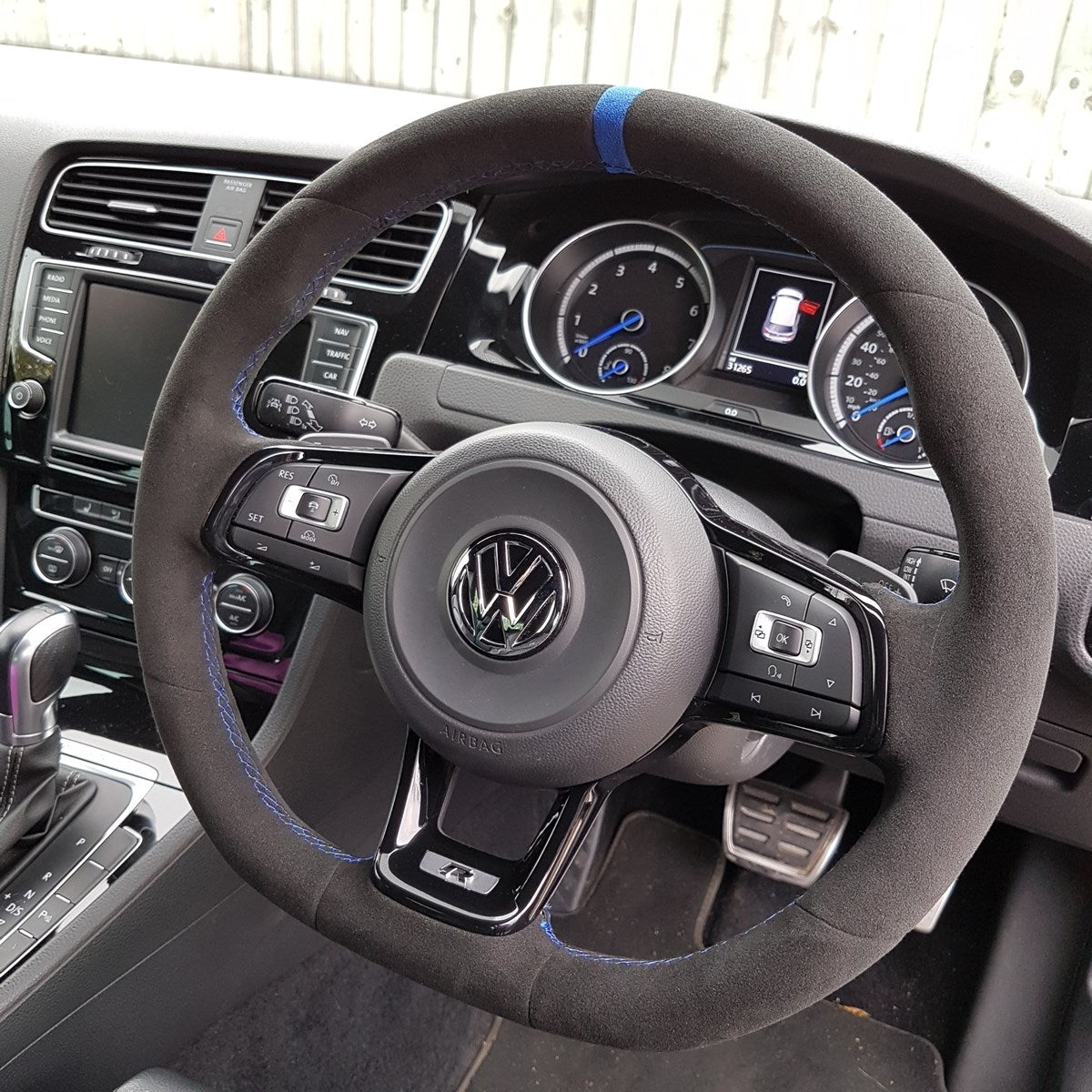 Custom Alcantara Steering Wheel Cover for VW