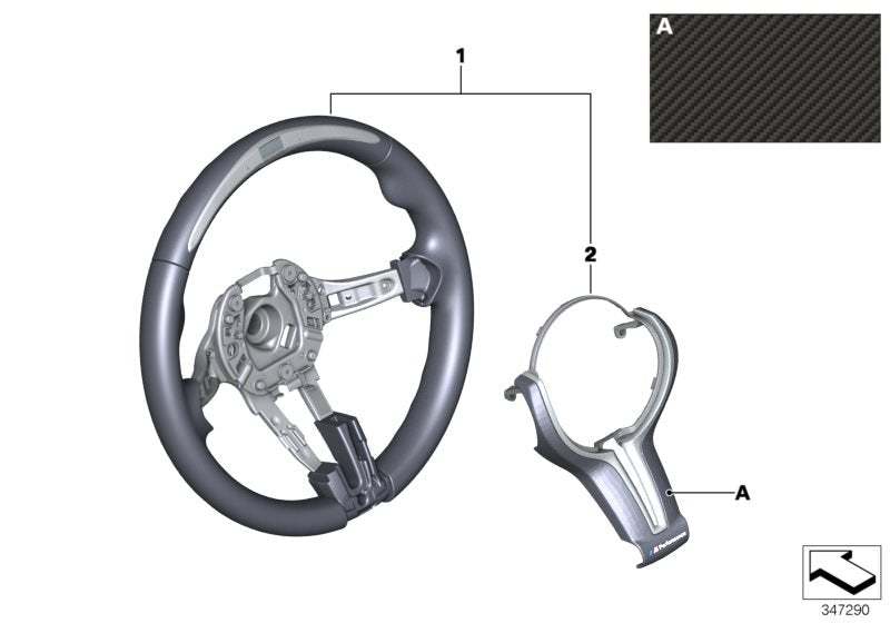 Genuine BMW M Performance LED Race Display Steering Wheel w. Carbon Trim suit M3/M4 (F80/F82/F83) - MODE Auto Concepts