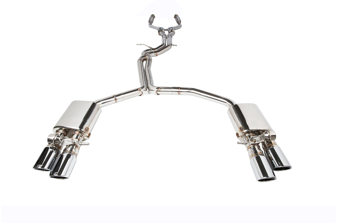 iPE - Valvetronic Exhaust System w/ Wired Remote & Ti Blue Tips suit Audi A6/A7 C7 / C7.5 (2010-2017) - MODE Auto Concepts