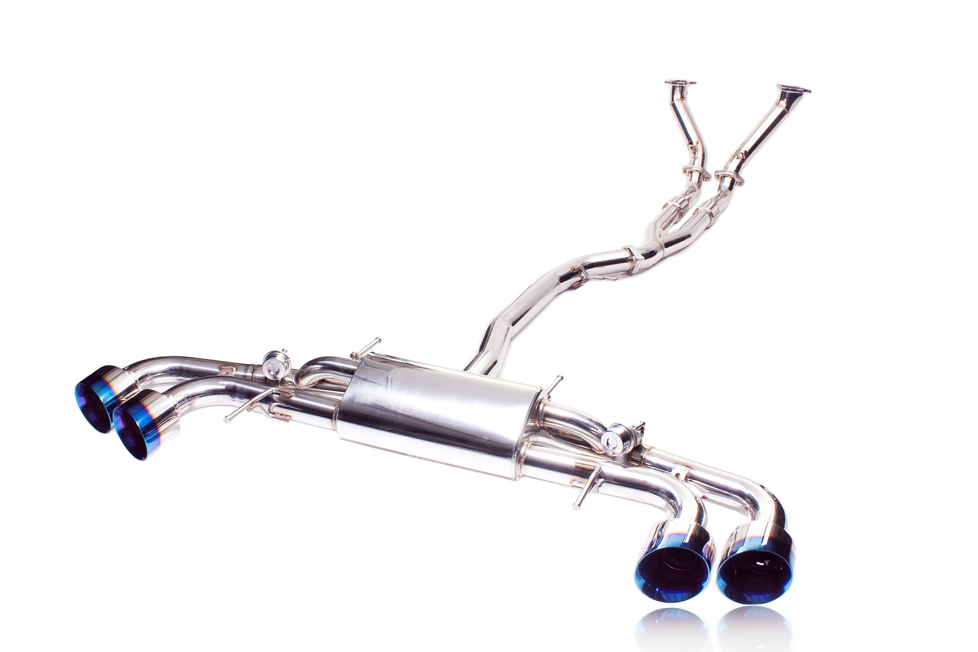 iPE - Valvetronic Exhaust w/ Wired Remote & Ti Blue Tips suit Nissan GT-R (R35) (2007-Current) - MODE Auto Concepts